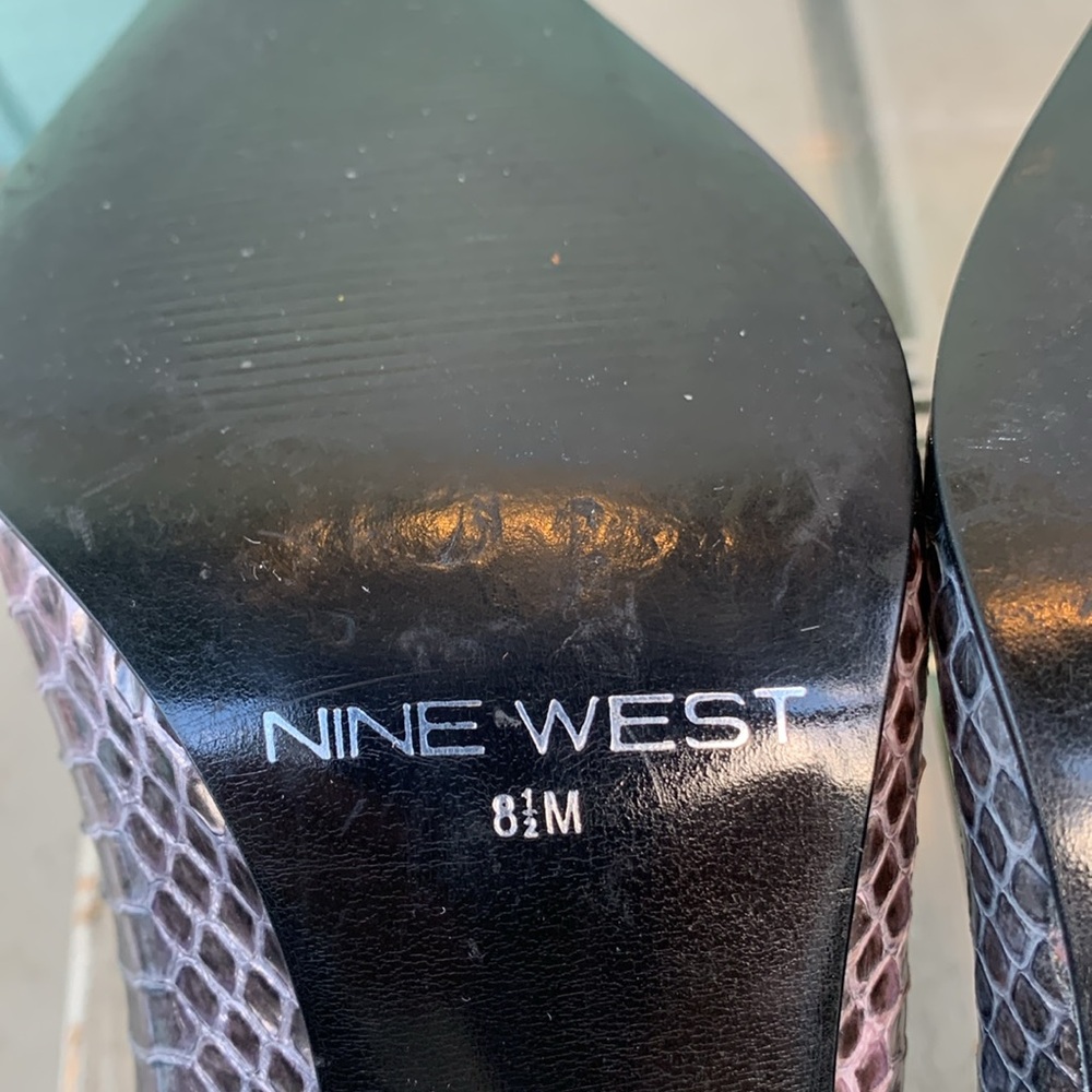 Vintage Python Purple Heels Pointed Toe - image 8